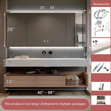 ZGNBSD Bathroom Vanity with Sink - Modern Floating Bathroom Vanity with Drawers & LED Smart Defog Mirror Cabinet - Solid Wood Bathroom Vanity - Wall Mount (A, 60 in) ZGNBSD