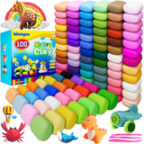 Ixiaoyoo Air Dry Clay, 100 Colors Modelling Clay for Kids, Safe & Non-Toxic, DIY Model Art & Crafts Toys with Sculpting Tools, Home Party Favors, Birthday & Christmas Gifts for Ages 3-12 Boys & Girls Ixiaoyoo