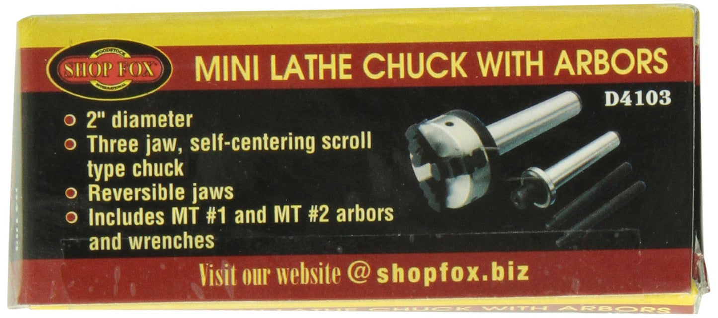 Shop Fox D4103 Mini Lathe Chuck with Arbors