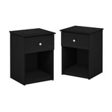 Furinno Tidur Nightstand, Black Oak, Americano, 2-Pack Furinno