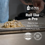 Ultra Cuisine French Rolling Pin for Baking – Tapered Stainless Steel Design with Measurements, Professional or Home Use with Pizza, Cookie, & Pastry Dough, or Fondant and Pie Crust – Dishwasher-Safe Ultra Cuisine