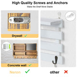 Key Holder for Wall, Mail Organizer Wall Mount with Key Hooks and Wallet Holder, Sunglasses Storage and Dog Leash Holder, Wall Decorative with 4 Double Hooks and Chalkboard WEWEOW