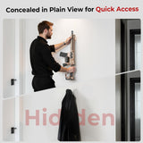 ONNAIS Gun Lock Wall Mount - Quick Access Biometric Trigger Lock with Gun Rack for Wall, Vertical Heavy Metal Wall Hooks for Rifle, Shotgun & Pistol, Space-Saving Hidden Storage for Garage, Desk, Car ONNAIS