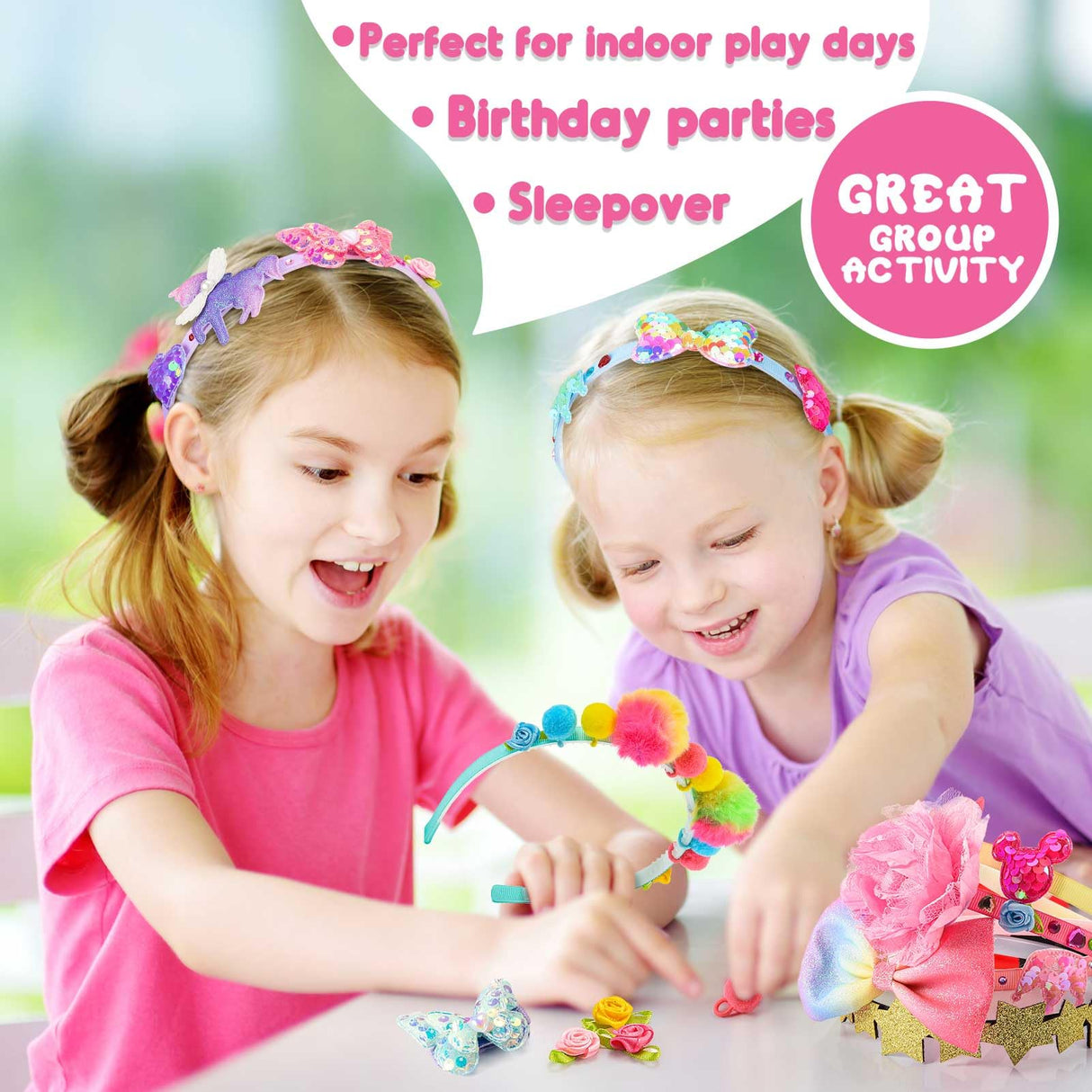 SYOKZEY Hair Accessories for Girls, Headband Making Kit,Toys Gifts for 3-12 Years Old Girls,Toys Age 6-8, Arts and Craft Kits, Birthday Presents DIY Christmas Basket Stuffers- 49 Pc SYOKZEY