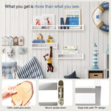 Forbena Floating Nursery Book Shelves for Wall Set of 4, White Wall Bookshelf for Kids Room, Small Wood Book Shelf Wall Mounted for Baby Teen Boys Girls Bedoom Bathroom Toy and Decor Storage Forbena