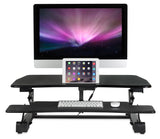 Mount-It! Electric Standing Desk Converter with 35.4" x 23.2 Desktop Riser, Motorized Stand Up Desk Convertor, Built-in USB Port, Ergonomic Height Adjustable Standing Desk Topper in Black (MI-7927E) Mount-It!