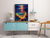 KINPLUB Heart Beach Diamond Painting Kits for Adults, 5D Sunset Diamond Art Kits for Beginners, DIY Full Drill Seaside Paint with Round Diamond Dots, Home Wall Decor 12 x 16 Inch KINPLUB