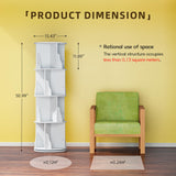 Furniwell 4-Tier Rotating Bookshelf and Bookcase, 360° Display Stackable Spinning Book Shelf Tower with Raffle, Floor Standing Corner Shelf for Living Room, Study Room(16" W*16" D*51" H) Furniwell