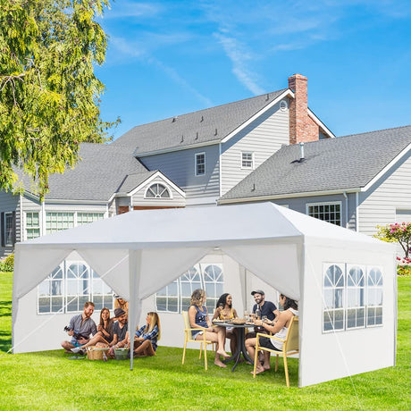 Generic Party Tent 10x20', Outdoor Heavy Duty Wedding Canopy Tent Large Camping Gazebo with 6 Removable Sidewalls for Backyard Parties Gazebo Shelter Pavilion Birthday BBQ Camping, RXUSLP003 Generic