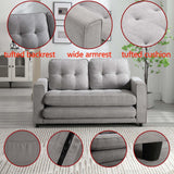 MWrouqfur Folding Futon Sleeper Sofa with Pull Out Couch Bed,Modern Velvet Loveseat Sleeper Convertible to Full Size Floor Couches Bed for Living Room Bedroom Small Space (Gray) MWrouqfur