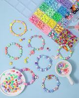 Taybonds DIY Bracelet Making Kit for Kids Age 6+, 1400+ Pcs Jewelry Making Ket with Polymer Clay Charms, Alphabet Beads, Pony, Pearl and Clay Beads, Unicorn Mermaid Panda Charms for Crafting Gifts Taybonds