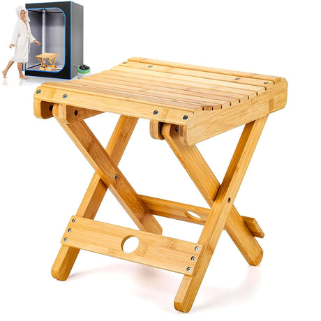 WSBXBB Bamboo Sauna Chair, Portable Steam Sauna Chair Indoor, Steam Sauna Seat, Great for Portable Sauna Box for Home, Steam Sauna Accessories. Outdoor Camping Fishing Beach Chair WSBXBB
