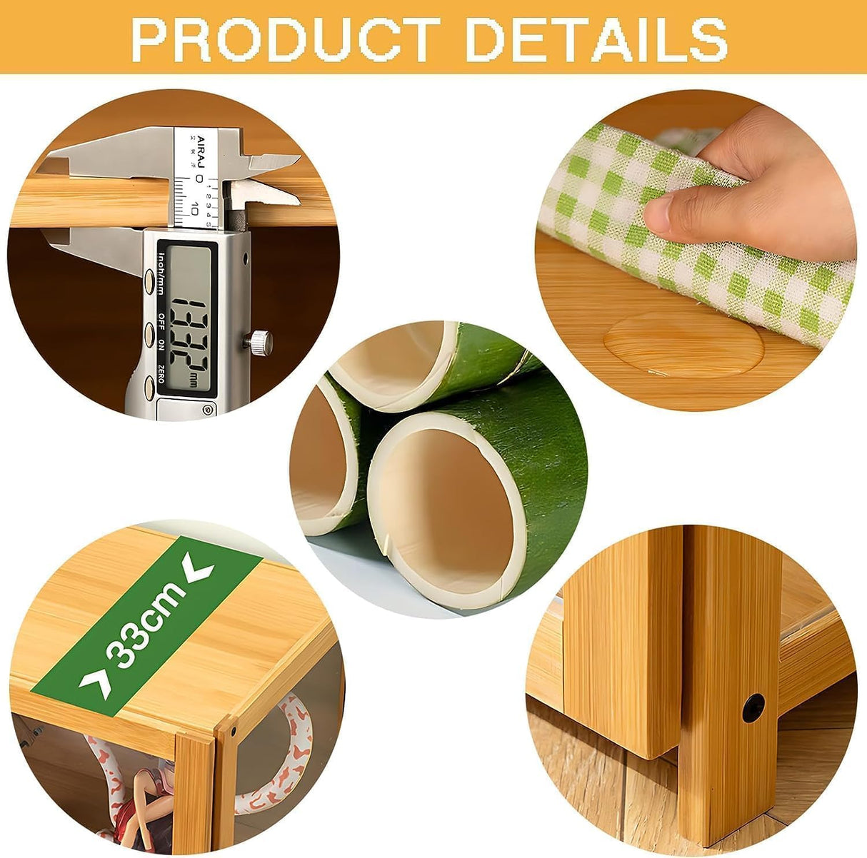 Curio Display Cabinet, 5 Tier Storage Shelves with Acrylic Glass Door, Transparent Bamboo Display Case for Figures, Display Shelves for Collectibles & Kids Bookcase for Home (Wooden Flip Door) iusyugh