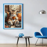 RYMILIE Cat Diamond Art Kits for Adults,Music Diamond Painting Kits for Beginners,DIY 5D Coffee Diamond Painting Kit for Home Wall Decor Gifts【11.8x15.7Inch】 RYMILIE