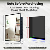 KIMREAL Recessed Medicine Cabinets with Mirror, Black Bathroom Mirror with Storage, Rectangle Medicine Cabinet Mirror, Farmhouse Framed Wall Mirror Recessed or Surface Mount, 16x20 Inch KIMREAL