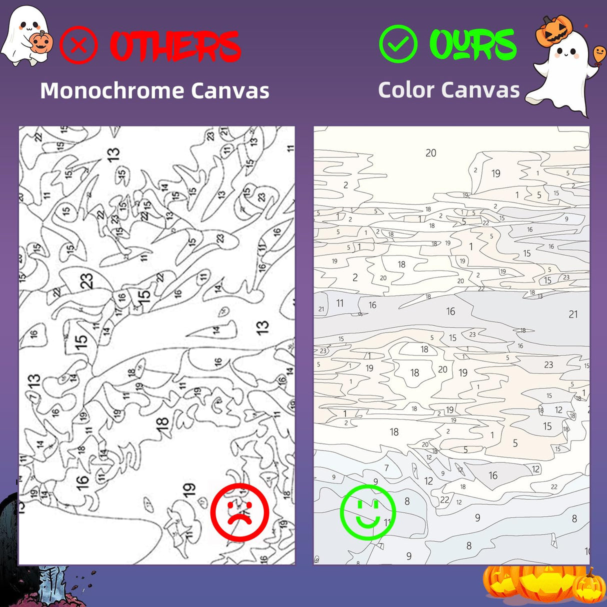 Aestalrcus Halloween Paint by Numbers Kit for Adults, Halloween Witch Paint by Numbers for Adults Beginner, Painting by Numbers Kits, Relaxation Home Wall Decoration and Gifts 16x20inch Aestalrcus