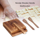 Tortilla Press, Wooden Tortilla Press Mexican Tortillera Presser Dough Cutter with 2 Dumpling Knife for Homemade Mexican Tortillera, Taco, Dumpling Dough Pressing Tool Qiilu