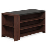 LITTLE TREE 55 Inches Modern Wooden Kitchen Island with Large Worktop & Leg Room, 4-Tier Storage Cabinet for Dining Room, Coffee Bar Table Cabinet for Living Room LITTLE TREE