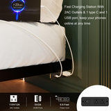 Einhomn Full Size Floating Bed Frame with Smart LED Lights and Charging Station - Heavy Duty Metal Design, Easy Assembly, Black Einhomn