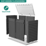 YITAHOME Outdoor Resin Storage Sheds, 39 in Height Lockable Waterproof Horizontal Shed w/o Shelf，Easy to Assemble Shed Storage for Garden Tools, Dark Gray YITAHOME