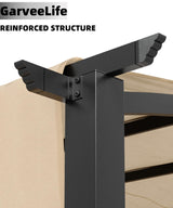 GarveeLife 10 x 10 Ft Outdoor Arched Pergola, Metal Pergola with Retractable Canopy, Arched Style Gazebos for Backyard, Lawn, Patios (Khaki) GarveeLife