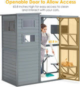 YDTOP Large Catio 4 Tiers Cat Enclosure House for Multiple Indoor Outdoor Cats with Weatherproof Roof, 4 Resting Rooms, 4 Platforms, 5 Windows, 70" H 32" W 77" L, Grey Green YDTOP