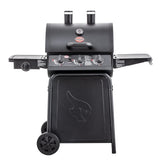 Char-Griller® Grillin' Pro 3-Burner Propane Gas Grill in Black with 40,800 BTU, Cast Iron Grates and Warming Racks, 630 Cooking Square Inches, Model E3001 Char-Griller