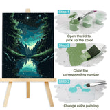 Lxmsja Serene Forest Paint by Numbers Kit for Adults, Starry Night Acrylic Paint by Numbers for Adults Beginner, DIY Craft Supplies Oil Painting Kits for Home Wall Decor 16x20 inch (No Frame) Lxmsja