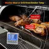 ThermoPro TP17 Dual Probe Digital Cooking Meat Thermometer Large LCD Backlight Food Grill Thermometer with Timer Mode for Smoker Kitchen Oven BBQ, Silver ThermoPro