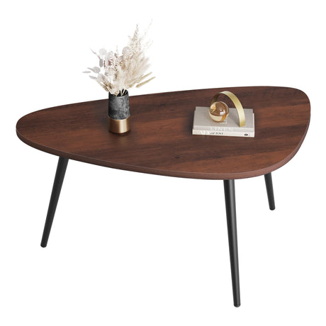 WLIVE Oval Coffee Tables, Modern Coffee Table for Living Room, Coffe Table for Small Space Home Office, Easy Assembly, 33.5" W x 18.9" D x 18.7" H, Espresso WLIVE