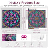 DIADAY 5D Mandala Diamond Painting Kits for Adults & Beginners, Diamond Art Kits, Full Drill Round Gems, DIY Dot Craft, Home Wall Decor Gift, 12x12 Inches DIADAY