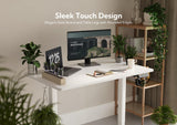 Claiks Electric Standing Desk, Adjustable Height Stand up Desk, 48x24 Inches Sit Stand Home Office Desk with Splice Board, White Frame/White Top Claiks