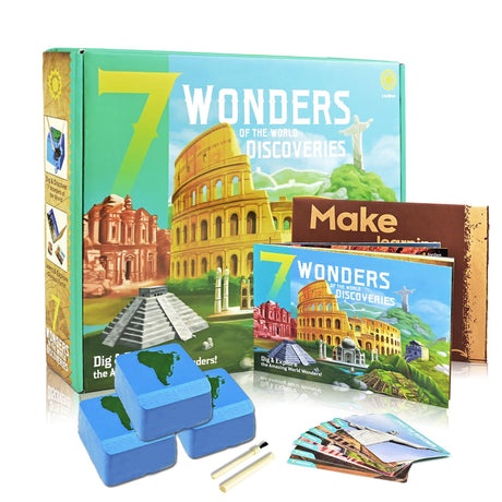 WhiriWhiri 7 New Wonders of The World Excavation Dig Kit, Dig up 7 Ancient Earth’s Landmarks Discover, Architecture Collection STEM Science Educational Toys Kids Gift Birthday Party Present Age 6-12 whiriwhiri