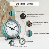 Peakeep 4" Small Battery Operated Antique Retro Analog Alarm Clock for Room Decor, Silent Elegant Bedside Desk Table Gift Clock Peakeep