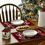 Artoid Mode Christmas Believe Buffalo Check Plaid Placemat for Dining Table, 12 x 18 Inch Winter Holiday Rustic Washable Table Mat Set of 4 Artoid Mode