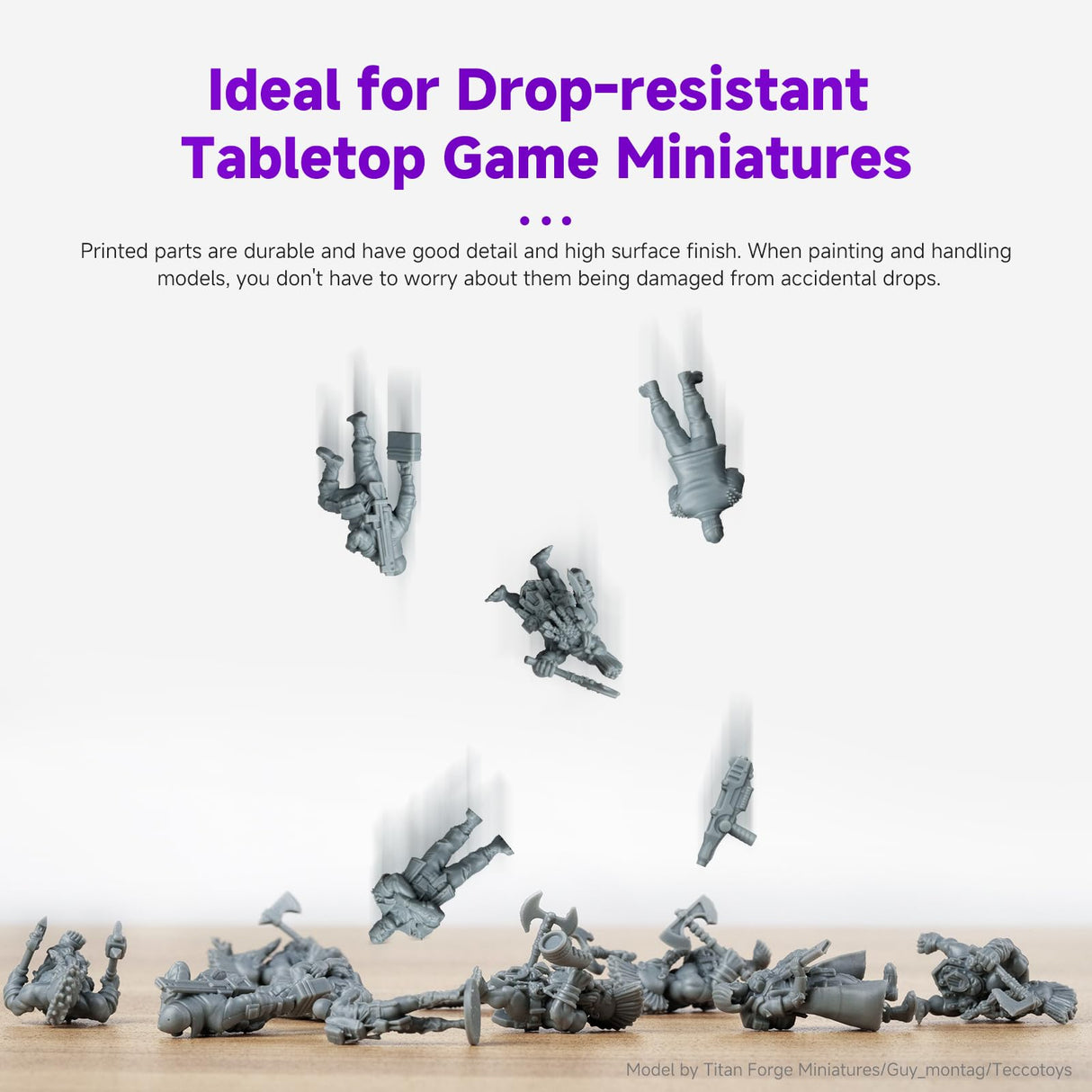 RESIONE 3D Printer Resin, Tough 74 Wear-Resistant Tough Resin with Anti-Fracture and Impact-Resistant, 3D Printing has Long-Lasting gripping for Durable Action Figures (Grey) RI RESIONE