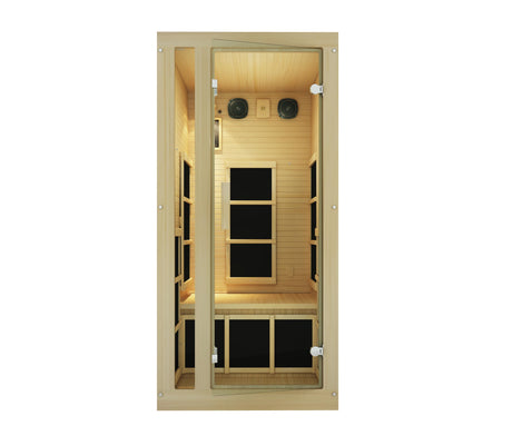 JNH Lifestyles Joyous 1 Person Canadian Hemlock Wood Far Infrared Sauna JNH Lifestyles