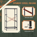 WLIVE Nightstand with 3 Drawers, Fabric Dresser, Organizer Unit, Storage Dresser for Bedroom, Hallway, Entryway, Closets, Steel Frame, Wood Top, Easy Pull Handle, Charcoal Black Wood Grain Print WLIVE