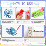 Sitsink Dragon Diamond Painting Magnets - 16 Pcs Small Diamond Art Kits for Adults Refrigerator Stickers, Fantasy Animal Dragon DIY Crafts Making Sitsink