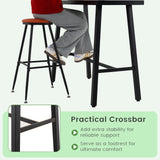 COSTWAY 36" Outdoor Bar Table, Rectangular High Pub Table with Adjustable Foot Pads, Patio Counter Height Dining Table for Balcony, Backyard, Indoor, Black COSTWAY