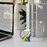 Pet Memorial Gifts, Sympathy Gift for Loss of Dog Cat, Pet Memorial Acrylic Rainbow Bridge Decorations Condolences Gifts for Pet Loss Remembrance Keepsake Toerifer