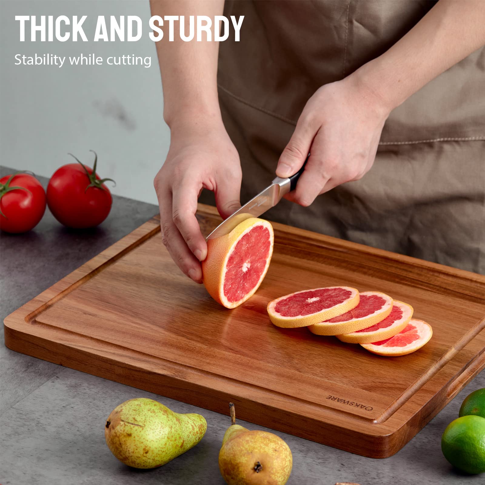 OAKSWARE Acacia Wooden Cutting Board - Thumbnail 5