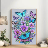 FOXKISS Butterfly Diamond Art Painting Kits for Adults, Full Drill Diamond Dots Paintings for Beginners, Round 5D Paint with Diamonds Pictures Gem Art Painting Kits DIY Crafts Kits 12x16inch FOXKISS