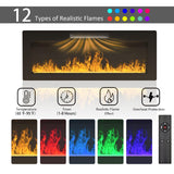 VENDORZ TV Stand with Fireplace, 36" Fireplace TV Stand LED Entertainment Center with Fireplace, 80 Inch Modern Electric Fireplace TV Stand for Living Room, White TV Stand with Fireplace Up to 90" TVs VENDORZ