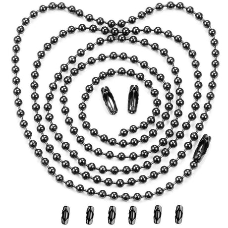 Vinaco Pull Chain Extension, 2 Pack 36" Stainless Steel Ceiling Fan Pull Chain, Strong Bearing & Rustproof, 6 Size Light Chain Pull Extender with 6 Solid Matching Connectors Vinaco