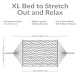 Sunnydaze Cotton Rope Double Hammock for Outside - 450-Pound Capacity Indoor or Outdoor Hammock with Spreader Bars - Natural Sunnydaze