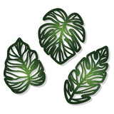Zzbakress 3 Pcs Wooden Palm Leaves Wall Art Tropical Leaf Wall Art Natural Plant Wall Decor Tropical Plant Wall Sculptures for Living Room Kitchen Bedroom Garden (Farmhouse, Leaves-A) Zzbakress