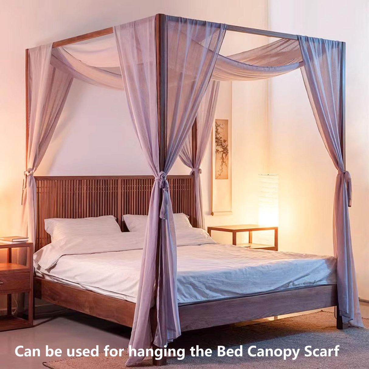 AIKASY White Premium Canopy Bed Frame Posts for Full Size Beds - Robust Metal Brackets for Stylish Bedroom Upgrade AIKASY