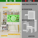 armocity 48'' Makeup Vanity with Hutch, White Bedroom Vanity with Charging Station and LED, Tall Vanity Table with Pegboard, Mirror, 5 Big Drawers & Shelves, Cabinet, Bedroom Dressing Tables, White armocity