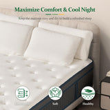 Lechepus King Mattress, 14Inch Gel Memory Foam with 7-Zone Pocket Spring Mattress King Size, Cooling Sleep and Pressure Relief, Medium Plush Hybrid Mattresses in Box for Motion Isolation,CertiPUR-US Lechepussleep